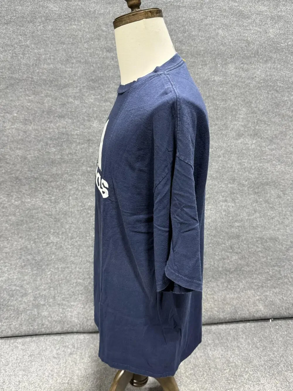 Adidas Shirt Mens XL Blue Logo Graphic Crewneck Cotton Casual Athletic Tee Top